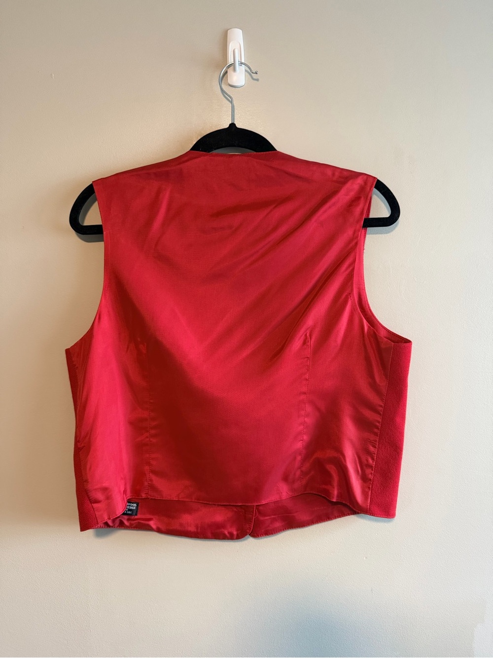 Vintage Amoretti 100% Wool Red Waistcoat Vest Made in Canada Unisex - Picture 4 of 6